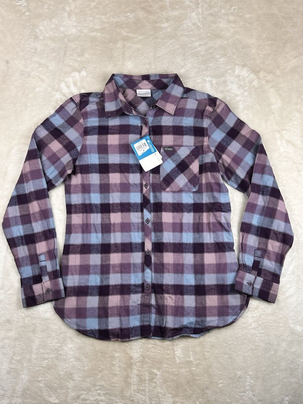 Columbia Simply Put II Flannel Shirt Women's size Medium Plum Purple Outdoors